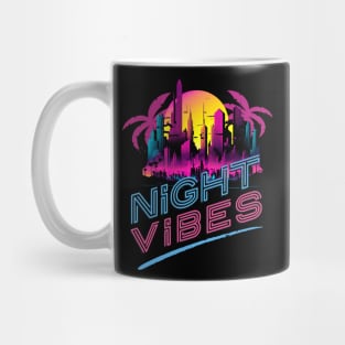 Night Vibes Neon Cityscape Design Mug